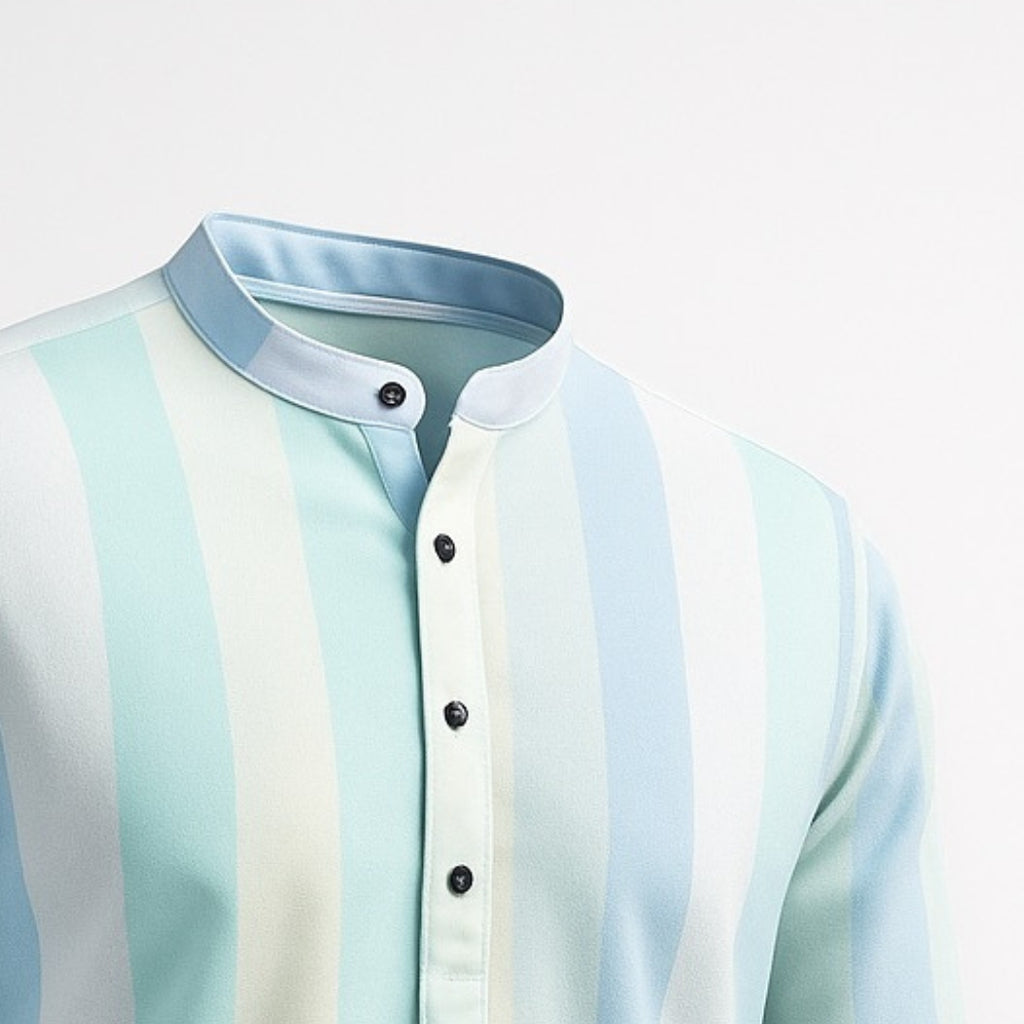 Men’s Color Block Spread Collar Casual Shirt | Premium Regular Fit | Casual/Festive Wear